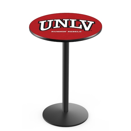 36 Blk Wrinkle UNLV Pub Table,36 Dia. Top